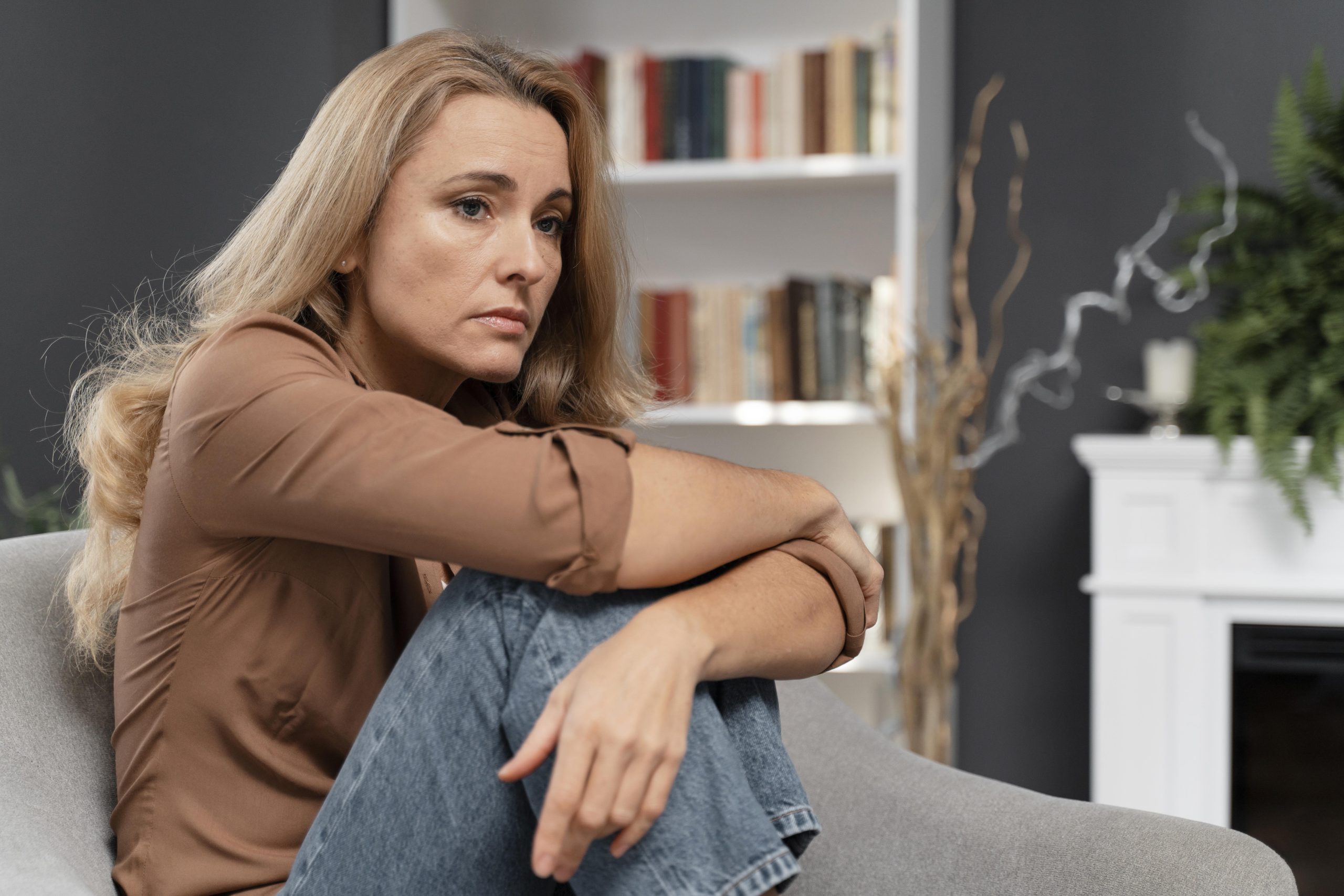 Woman confused and waiting